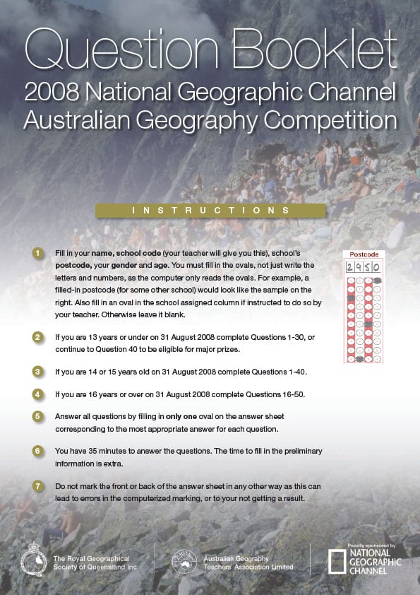 Practice Questions Australian Geography Competition